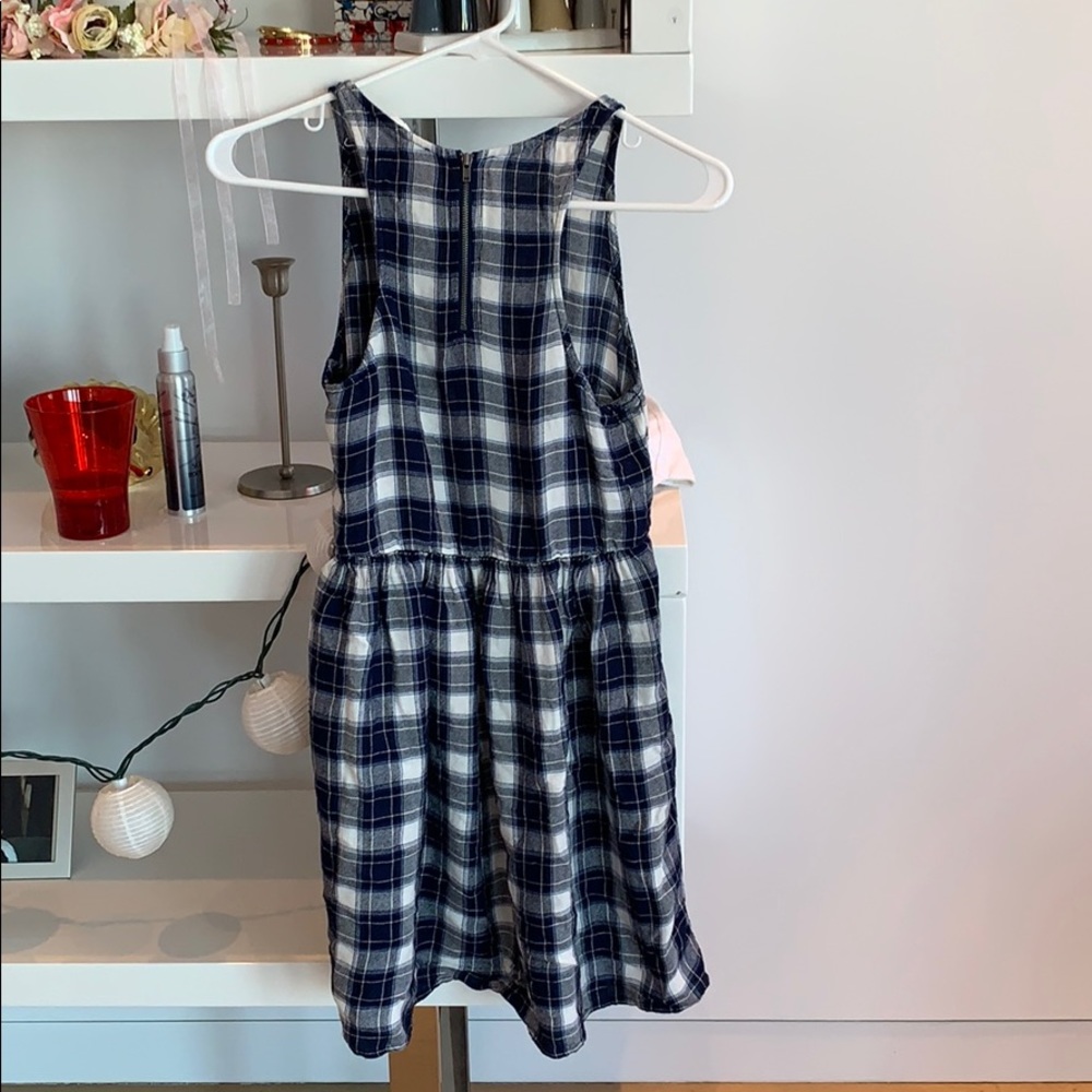 Blue and White Plaid Dress